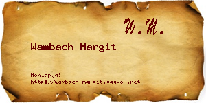 Wambach Margit névjegykártya